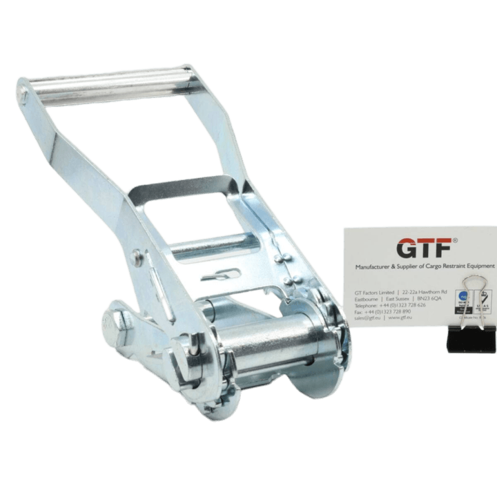 Rb5050Lok - 50Mm, 5000Kg Long Wide Handle Locking Ratchet Buckle - With Business Card For Scale