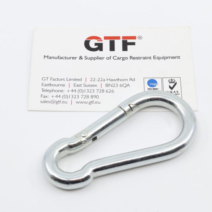 500Kg Carabiner Spring Snap Hook - With Business Card For Scale