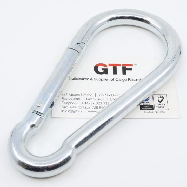 1600Kg Large Carabiner Spring Snap Hook - With Business Card For Scale