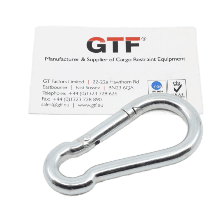 500Kg Carabiner Spring Snap Hook - With Business Card For Scale