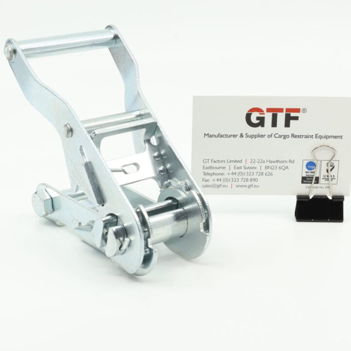 25Mm, 2000Kg Wide Handle Ratchet Buckle - With Business Card For Scale