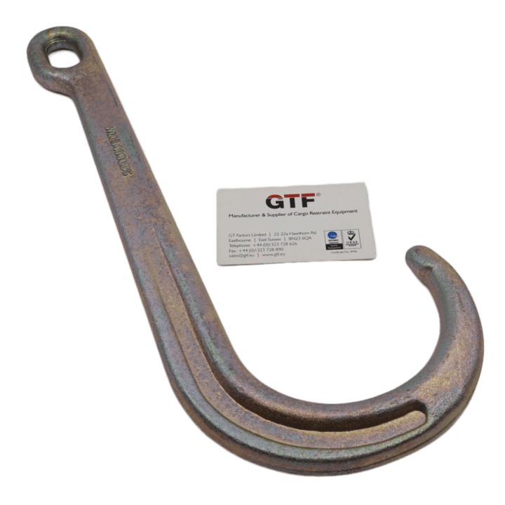 Large J Hook For Car Recovery | 7500Kg - With Business Card For Scale