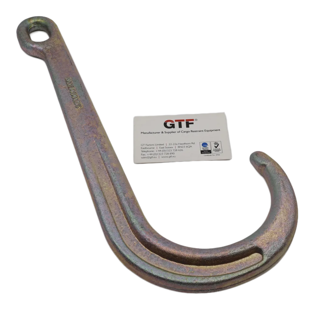 Large J Hook For Car Recovery | 7500Kg - With Business Card For Scale