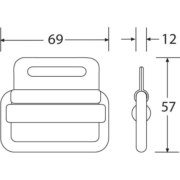 50Mm Knurl Bar Buckle | 600Kg - Diagram